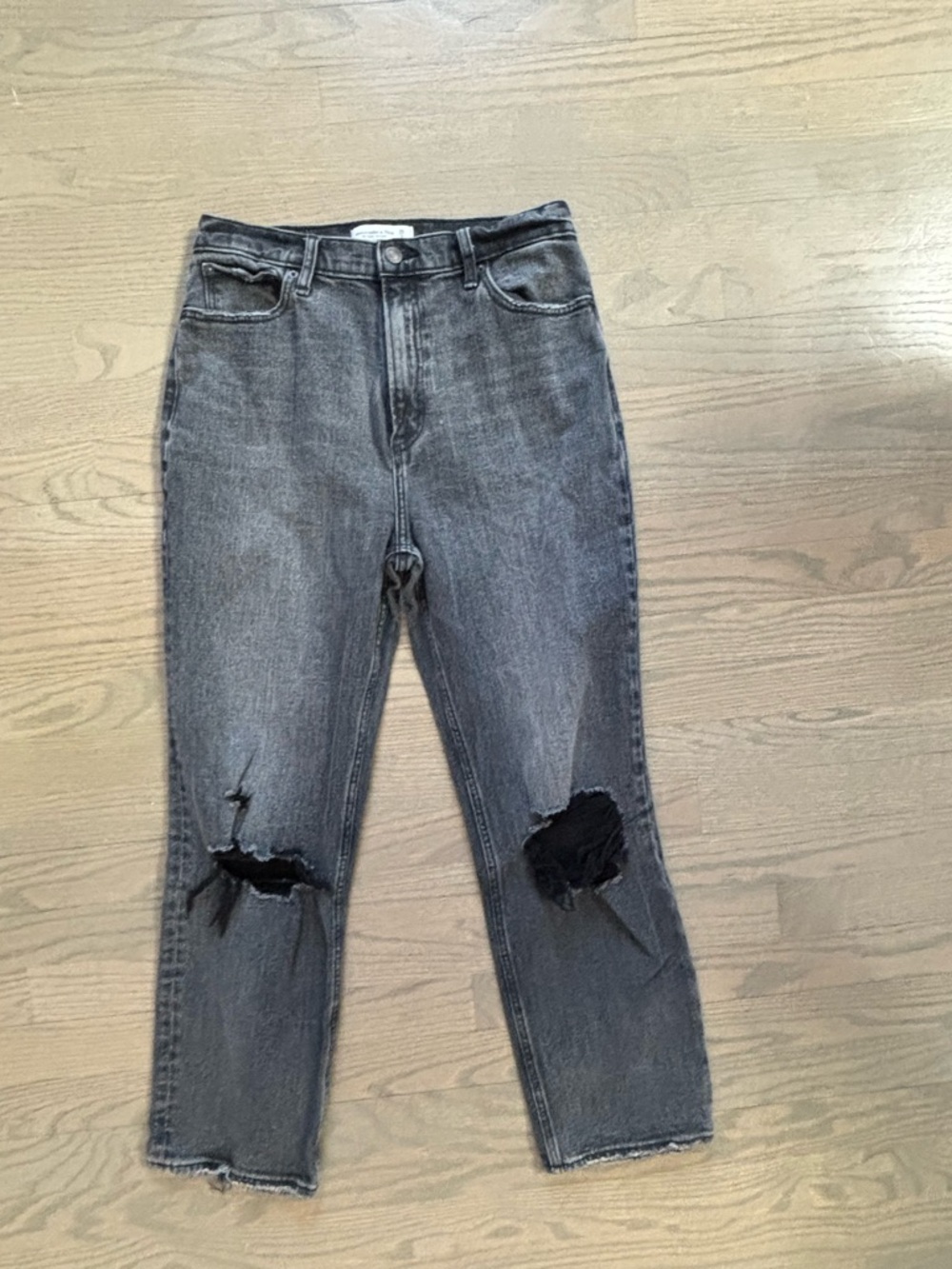 Abercrombie & Fitch The Ankle Straight Ultra High Rise jeans black size 8